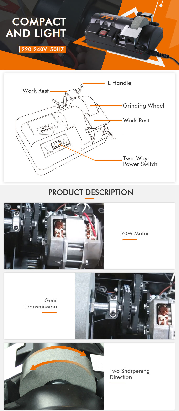 110V Water-Cooled Grinder Electric Knife Sharpener Low Speed Grinding  Machine